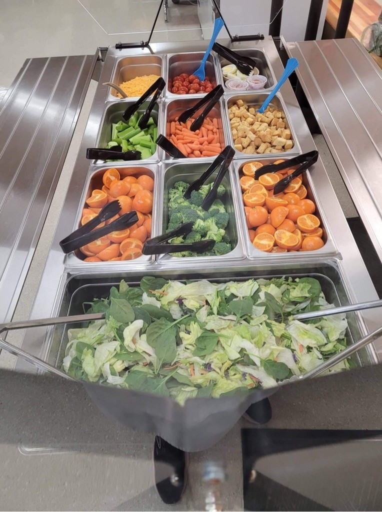 Healthy food choices are plentiful in our cafeteria salad bar!