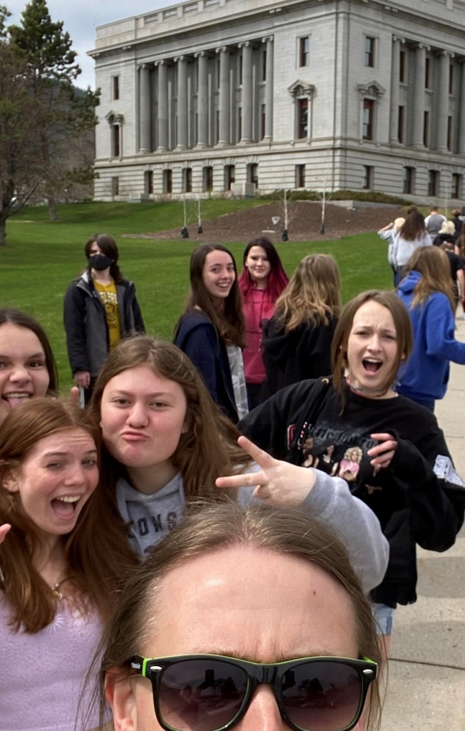 Mr. Huisken attempting a selfie of the capitol dome (he missed)